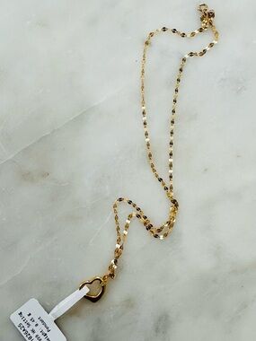 24K Solid Gold Open Heart Pendant Necklace with Certificate